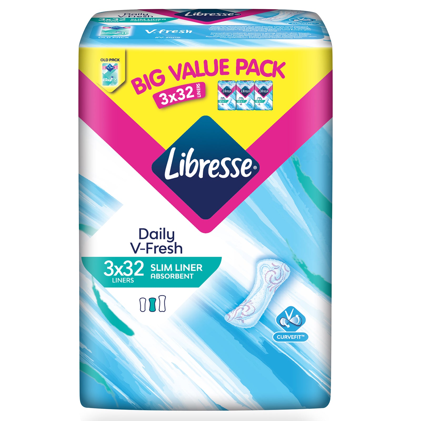053891-1-1_eac5d172-3999-4487-99fc-7a7e5031e086 Libresse Daily V-Fresh Slim Panty Liners 32pcs x 3 - Image 1