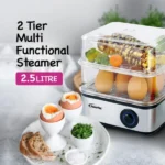 PowerPac Egg Steamer, Food Steamer 2.5L Multi function 2 Tier Steamer (PPS706)