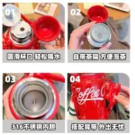 2025 new】800/1200ml GERM Coca-Cola Co-Branded Thermos Cup 316 Stainless Steel Liner Tumbler Portable Cold Kettle Double Drink - Image 7