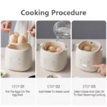 [SG Seller]🔥Egg Boiler Household Small Hard Boiled Egg Maker Automatic Power off 7 Modes Breakfast Cooker 3 Pin Plug - Image 4