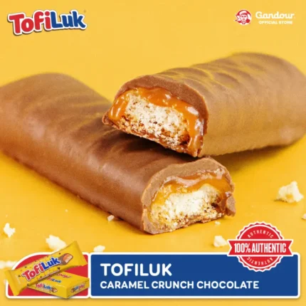 Tofiluk Caramel Crunch Chocolate Bar (10g) - (Pack of +-30) Food Snacks (Coklat Bar Tofiluk Karamel Rangup (10g) - (+-30 Pek) Makanan Ringan)