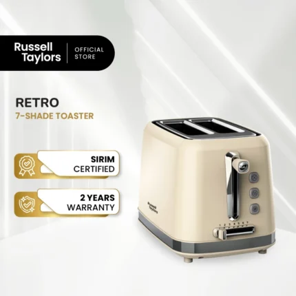 Russell Taylors Retro Toaster RT-10, 𝟳 𝗦𝗵𝗮𝗱𝗲 𝗦𝗲𝘁𝘁𝗶𝗻𝗴𝘀, 2 Years Warranty