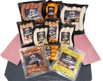 Barbecue Party Barbecue Pack with Sausages. Grilled Meat Steak Marinated. Cheese Griller. Smoked Sausage – 9 x Grill Specialities in Grill Set