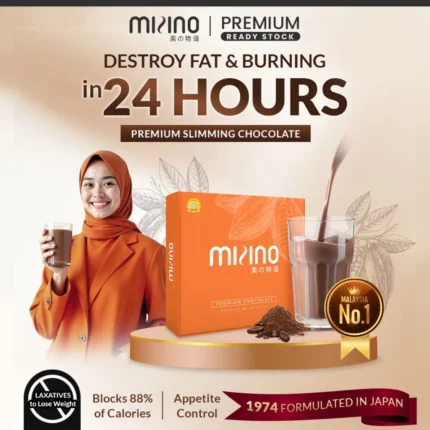 Mizino Premium Chocolate SlimPro | Minuman Coklat Jamu Kurus Badan Slim Body Fat Burner Supplement Weight Loss Drink