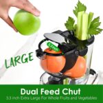 Cold Press Juicer Machines. Kitchen in the Box Slow Masticating Juicers Machine.3.26inch Large Wide Feed Chute Fit Whole Fruits & Vegetables.BPA Free.Easy to Clean (Bright Red) - Image 2