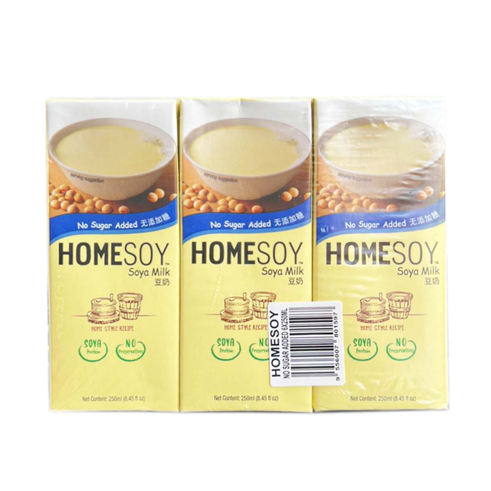 144663-1-1_497136fd-042d-4f3a-8ed4-2e1fefeab552 Homesoy No Added Sugar Soy Milk 250ml x 6 - Image 1
