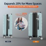 SHOWKOO Luggage Sets Expandable 100% PC Durable Suitcase Sets Double Wheels TSA Lock 4 Piece Luggage Set Navy - Image 2