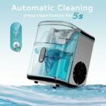 【Local warehouse】EUHOMY Nugget Ice Maker Countertop, Ready in 7 Mins, 35Lbs/24H Pebble Ice Maker Machine, Self-Cleaning Countertop Sonic Ice Makers with Ice Scoop&Basket, Pellet Ice Maker for Home, Stainless Steel - Image 2