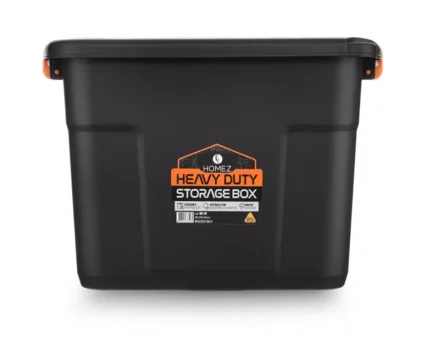 HOMEZ, Heavy Duty Storage Box, 20L, Black