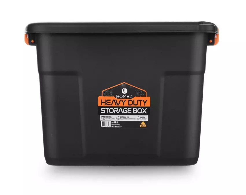 100468573_100_01.webp HOMEZ, Heavy Duty Storage Box, 20L, Black - Image 1
