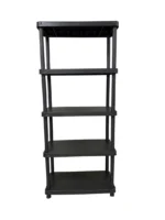 HOMEZ, Storage Plastic Shelf, 5 Shelves, 90X180X45 CM, Black