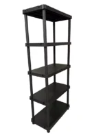 HOMEZ, Storage Plastic Shelf, 5 Shelves, 90X180X45 CM, Black - Image 3
