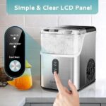 【Local warehouse】EUHOMY Nugget Ice Maker Countertop, Ready in 7 Mins, 35Lbs/24H Pebble Ice Maker Machine, Self-Cleaning Countertop Sonic Ice Makers with Ice Scoop&Basket, Pellet Ice Maker for Home, Stainless Steel - Image 3