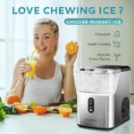 【Local warehouse】EUHOMY Nugget Ice Maker Countertop, Ready in 7 Mins, 35Lbs/24H Pebble Ice Maker Machine, Self-Cleaning Countertop Sonic Ice Makers with Ice Scoop&Basket, Pellet Ice Maker for Home, Stainless Steel - Image 4