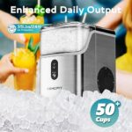 【Local warehouse】EUHOMY Nugget Ice Maker Countertop, Ready in 7 Mins, 35Lbs/24H Pebble Ice Maker Machine, Self-Cleaning Countertop Sonic Ice Makers with Ice Scoop&Basket, Pellet Ice Maker for Home, Stainless Steel - Image 5