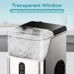 【Local warehouse】EUHOMY Nugget Ice Maker Countertop, Ready in 7 Mins, 35Lbs/24H Pebble Ice Maker Machine, Self-Cleaning Countertop Sonic Ice Makers with Ice Scoop&Basket, Pellet Ice Maker for Home, Stainless Steel - Image 6