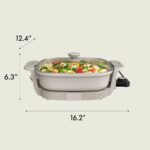 bella Make & Take Electric Skillet, Fits-anywhere™ kitchenware, EverGood™ Ceramic Coating, Adjustable Temperature & Dishwasher-Safe Tempered Glass Lid, Cast Aluminum Base, 1200 Watt - Image 8