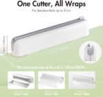 Aluminum Foil & Plastic Wrap Dispenser with Cutter - Easy One-Hand Operation, Space-Saving Kitchen Organizer for Worktops & Cabinets, Magnetic Cling Film Dispenser - Image 2