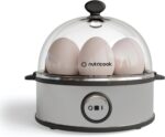 NutriCook Rapid Egg Cooker: 7 Egg Capacity Electric Egg Cooker for Boiled Eggs, Poached Eggs, Scrambled Eggs, or Omelettes with Auto Shut Off Feature