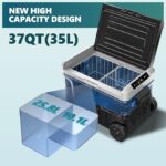 [Local warehouse]EUHOMY 12 Volt Refrigerator, 47QT(35L) Electric Cooler, Portable Freezer 12V/24V DC 100-240V AC, 12V Fridge -4℉~68℉, 12V Cooler with Wheels & 2 Baskets for Travel, Truck, Boat, Camping - Image 6