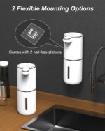 Automatic Foam Soap Dispenser, 380ml Rechargeable Touchless Wall Mounted Soap Dispenser with 4 Adjustable Levels, IPX5 - Image 4
