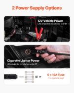 VEVOR Electric Car Jack, 5 Tons /11000 lbs, Electric Scissor Jack with Built-in Inflator, 12V Tire Change Replacement with Electric Impact Wrench & LED Light, Portable Jack kit for Sedan, SUV, Truck - Image 4