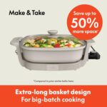 bella Make & Take Electric Skillet, Fits-anywhere™ kitchenware, EverGood™ Ceramic Coating, Adjustable Temperature & Dishwasher-Safe Tempered Glass Lid, Cast Aluminum Base, 1200 Watt - Image 5