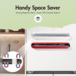 Aluminum Foil & Plastic Wrap Dispenser with Cutter - Easy One-Hand Operation, Space-Saving Kitchen Organizer for Worktops & Cabinets, Magnetic Cling Film Dispenser - Image 4