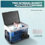 [Local warehouse]EUHOMY 12 Volt Refrigerator, 47QT(35L) Electric Cooler, Portable Freezer 12V/24V DC 100-240V AC, 12V Fridge -4℉~68℉, 12V Cooler with Wheels & 2 Baskets for Travel, Truck, Boat, Camping - Image 2