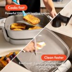 bella Make & Take Electric Skillet, Fits-anywhere™ kitchenware, EverGood™ Ceramic Coating, Adjustable Temperature & Dishwasher-Safe Tempered Glass Lid, Cast Aluminum Base, 1200 Watt - Image 2