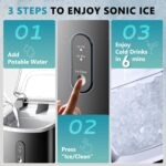 Celebrate with Us Anniversary Limited-Time & Limited-Quantity Deal OMR 9.9：EUHOMY Nugget Ice Maker Countertop with Handle, Ready in 6 Mins, 34lbs Per Day, Removable Top Cover, Auto-Cleaning, Portable Sonic Ice Maker with Basket and Scoop, for Home/Party/RV/Camping - Image 9
