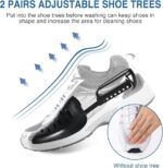 Teletrogy Shoe Washing Machine Bags, Reusable Laundry Bag for Washer and Dryer, Durable Fluffy Fiber Keep Clean, 2 Pairs Adjustable Trees for All Shoes, Blue - Image 6