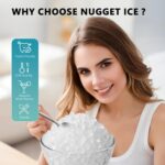 Celebrate with Us Anniversary Limited-Time & Limited-Quantity Deal OMR 9.9：EUHOMY Nugget Ice Maker Countertop with Handle, Ready in 6 Mins, 34lbs Per Day, Removable Top Cover, Auto-Cleaning, Portable Sonic Ice Maker with Basket and Scoop, for Home/Party/RV/Camping - Image 15