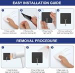 JINSHUNFA Adhesive Wall Hooks Heavy Duty No Drill Large Transparent Waterproof Hooks for Bathroom Kitchen Towel Coat 12 Pack Black - Image 2