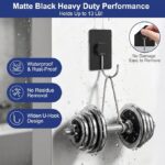JINSHUNFA Adhesive Wall Hooks Heavy Duty No Drill Large Transparent Waterproof Hooks for Bathroom Kitchen Towel Coat 12 Pack Black - Image 5