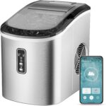 Celebrate with Us Anniversary Limited-Time & Limited-Quantity Deal OMR 9.9：EUHOMY Nugget Ice Maker Countertop with Handle, Ready in 6 Mins, 34lbs Per Day, Removable Top Cover, Auto-Cleaning, Portable Sonic Ice Maker with Basket and Scoop, for Home/Party/RV/Camping - Image 2