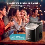 Celebrate with Us Anniversary Limited-Time & Limited-Quantity Deal OMR 9.9：EUHOMY Nugget Ice Maker Countertop with Handle, Ready in 6 Mins, 34lbs Per Day, Removable Top Cover, Auto-Cleaning, Portable Sonic Ice Maker with Basket and Scoop, for Home/Party/RV/Camping - Image 17
