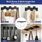 JINSHUNFA Adhesive Wall Hooks Heavy Duty No Drill Large Transparent Waterproof Hooks for Bathroom Kitchen Towel Coat 12 Pack Black - Image 6